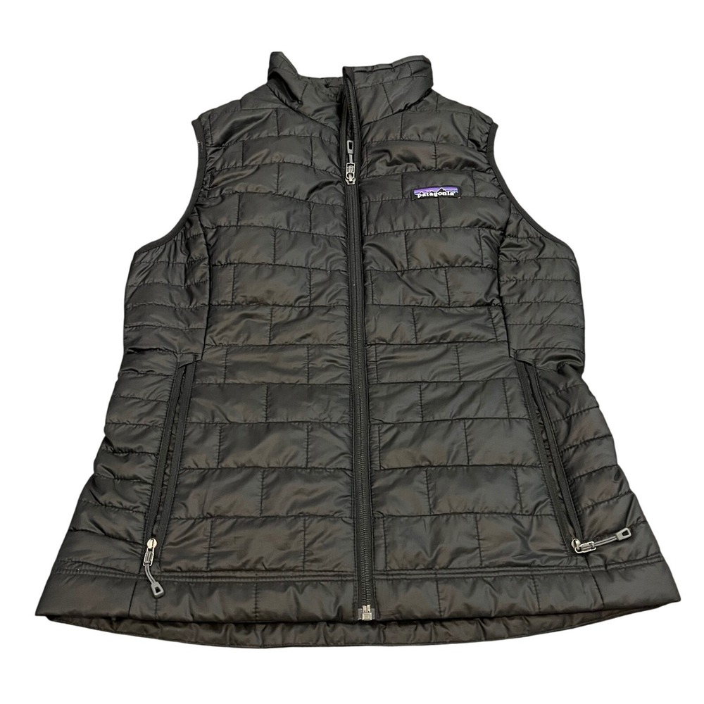 Patagonia Nano Puff Vest Womens S Black Quilted Insulated Full Zip Jacket